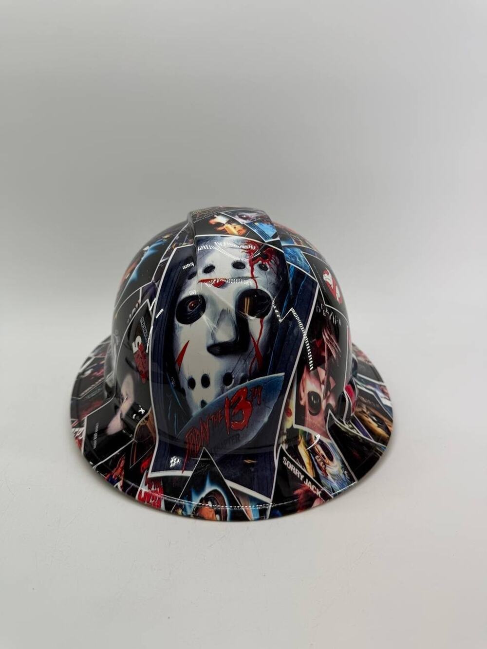 Custom Pyramex Friday the 13th Jason Voorhees Graphic Full Brim Hard Hat 6.5-8